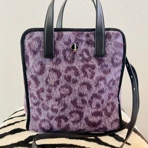 new! kate spade ♠️ morley purple leopard ultra-premium large tote bag
